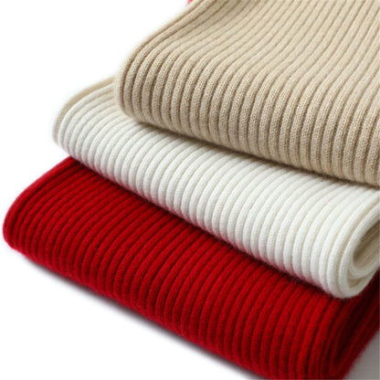 Women's High Neck Cashmere Sweater and Flared Pants Suit