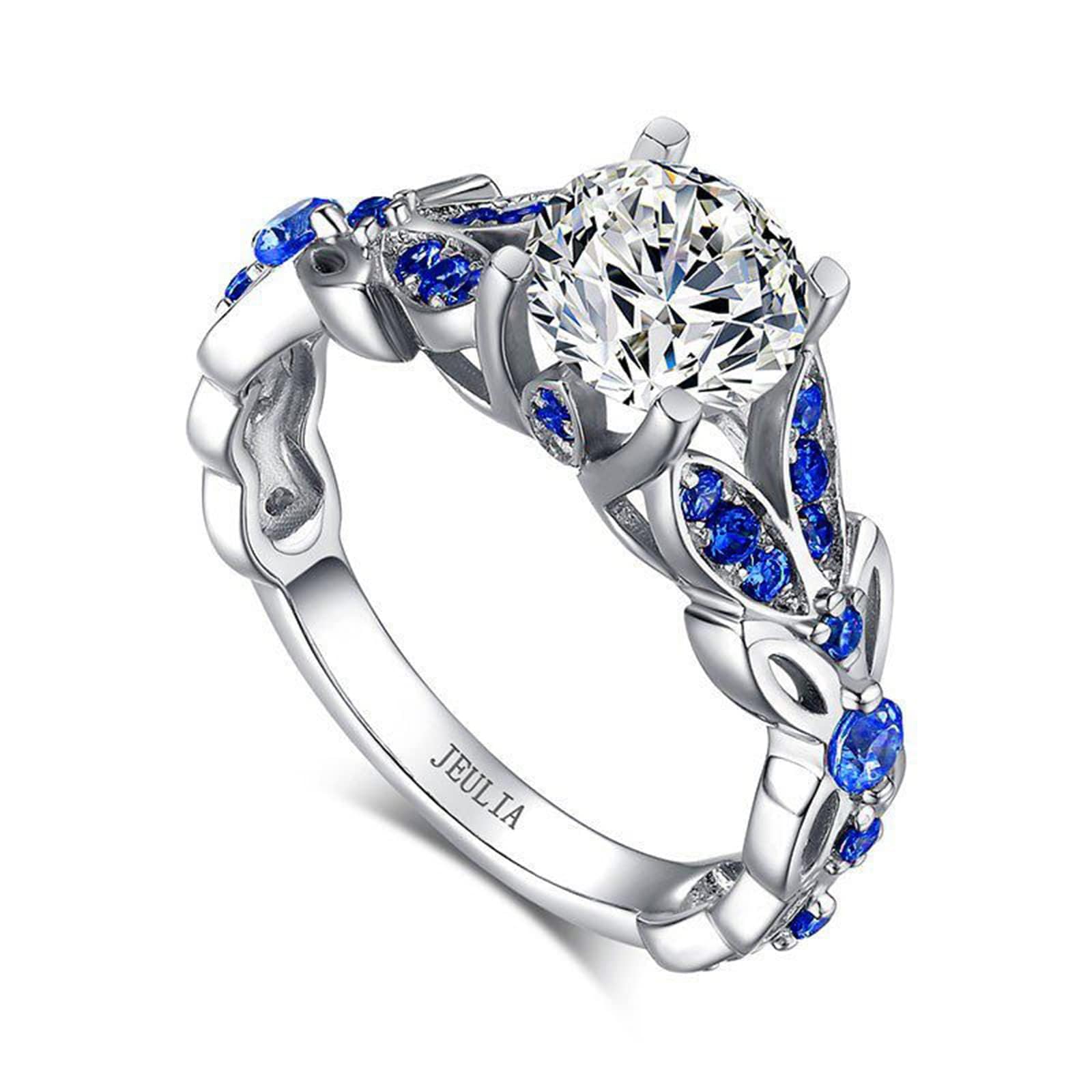 4.3 Carat Butterfly Ring 925 Sterling Silvers Crystal Ring Topaz Rings Bridal Rings Set for Women Wedding Engagement Promise With Jewelry Box
