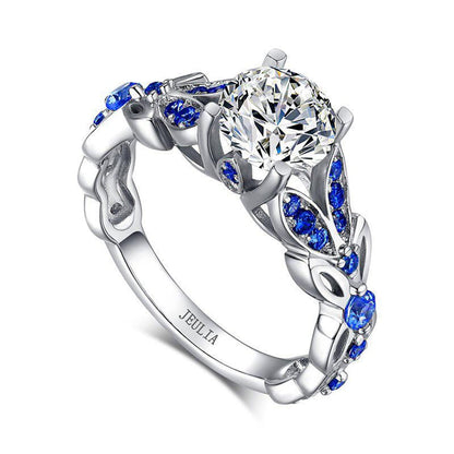 4.3 Carat Butterfly Ring 925 Sterling Silvers Crystal Ring Topaz Rings Bridal Rings Set for Women Wedding Engagement Promise With Jewelry Box