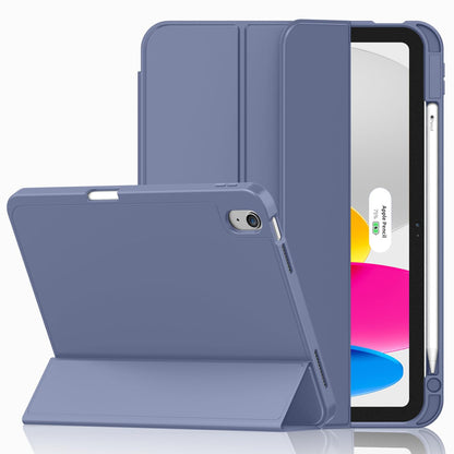 iMieet Case for iPad (A16)/iPad 10th Generation [11-Inch 2025/10.9 Inch 2022], Trifold Stand Smart Cover with Pencil Holder and Soft TPU Back, Supports Touch ID(Black)