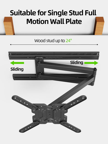 Full Motion TV Wall Mount for Most 37"-84" Flat Screen TV, Swivel or Tilt TV Wall Bracket with Dual Articulating Arms, for 12"-16" Wood Studs, Max VESA 600x400mm, Load 120 lbs by USX MOUNT