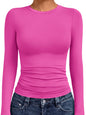 AUTOMET Womens Crew Neck Long Sleeve Shirts Compression Underscrubs Tops