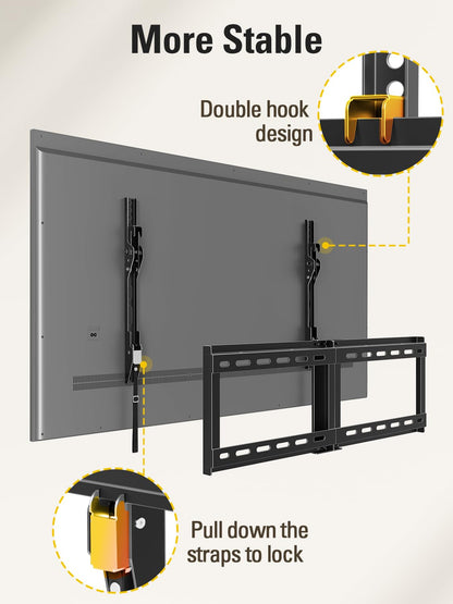 Mounting Dream TV-Wandhalterung für die meisten 37-75-Zoll-Fernseher, universelle neigbare TV-Halterung passend für 16", 18", 24" Ständer mit Tragkraft 132lbs, Max Vesa 600 x 400mm, flache TV-Wandhalterung mit niedrigem Profil