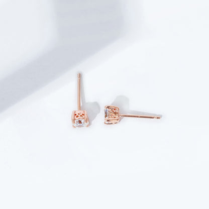 Amazon Essentials Yellow Gold Plated, Platinum or Rose Gold Plated Sterling Silver Infinite Elements Cubic Zirconia Stud Earrings | White, Blue, Green, or Pink Cubic Zirconia