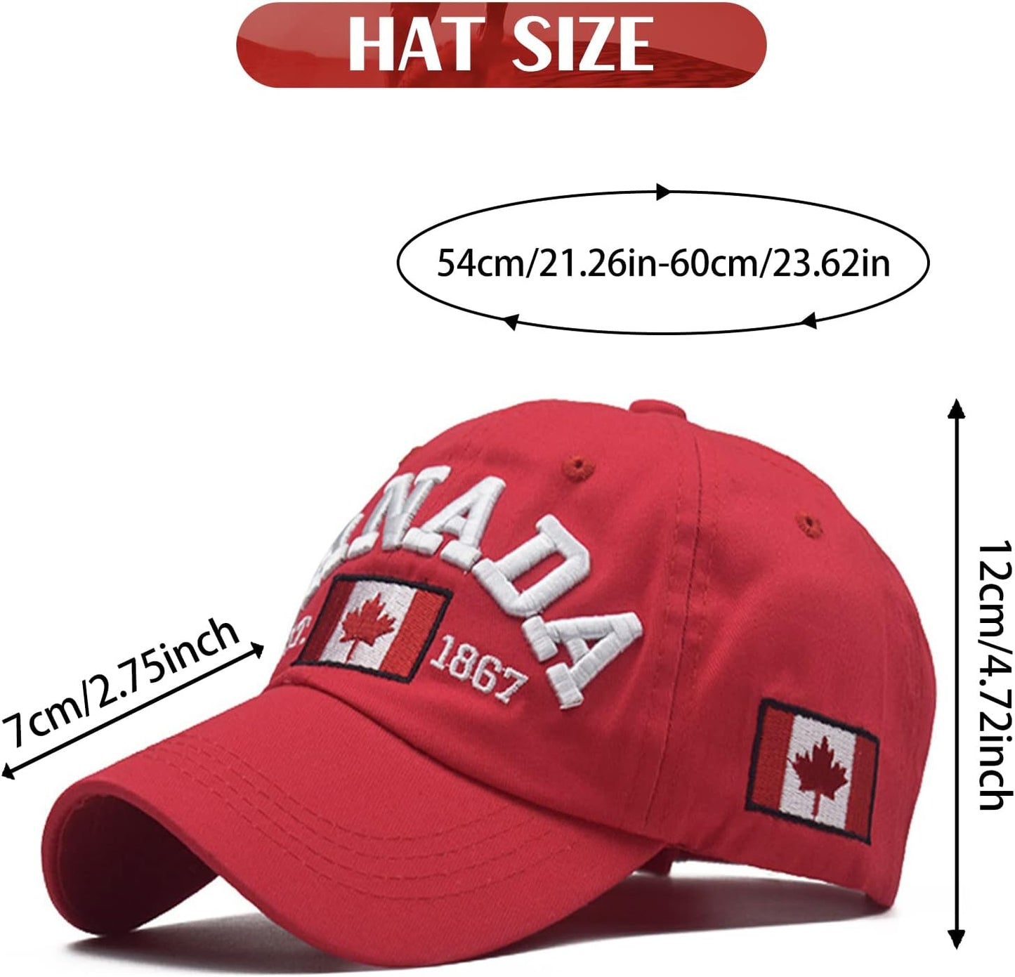 2 Stück Kanada Baseballkappe Kanada Souvenirs Verstellbare Hüte Geschenke für Männer Frauen