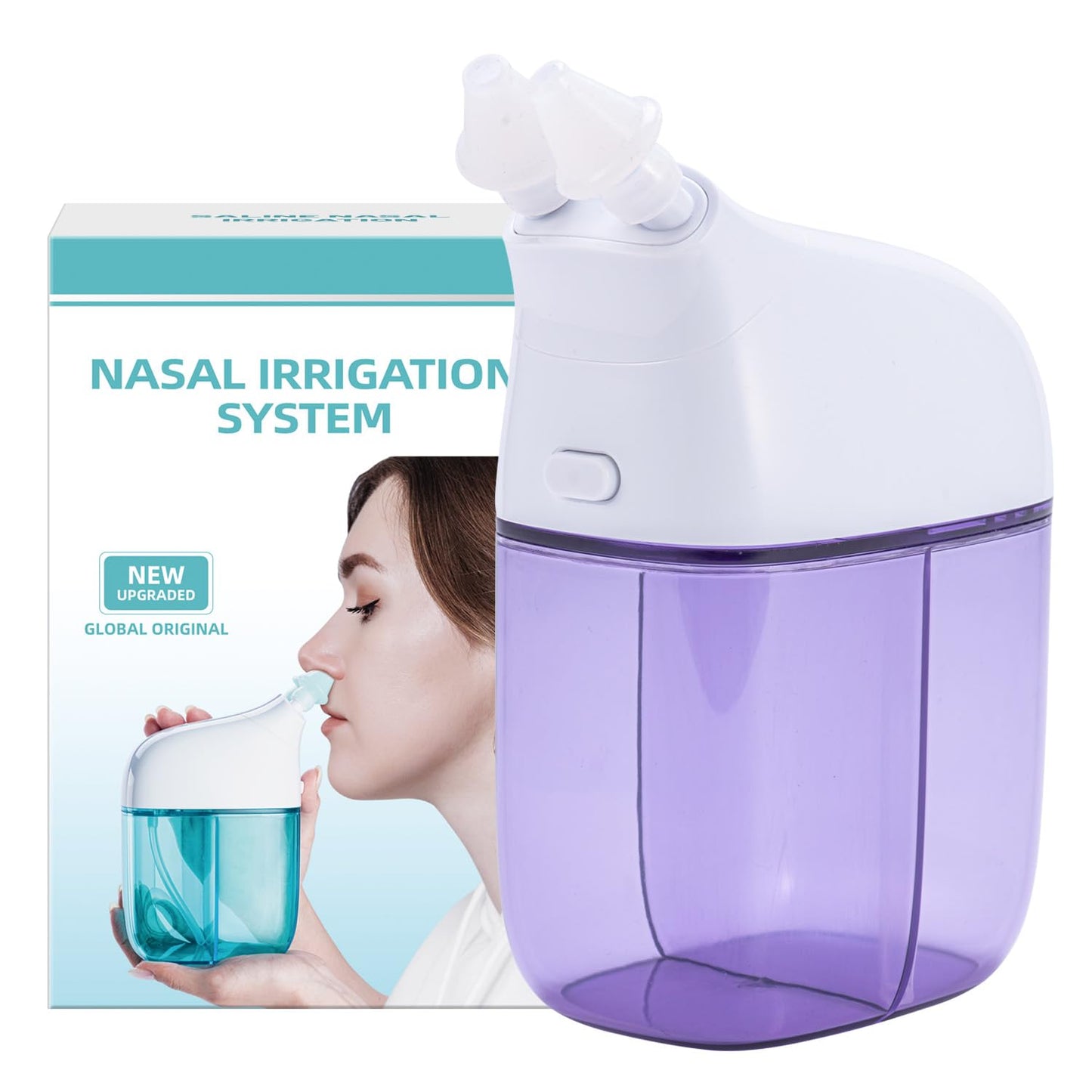 Nasal Irrigation System, Nasal Rinse Machine, Sinus Rinse Machine, Sinus Cleaner Machine with Water Tank & Waste Collection Tank - Nose Cleaner for Sinus,SinusAdult,Allergy Relief - Blue