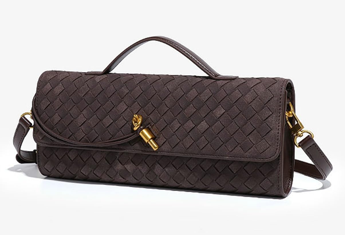 Upbull Modische gewebte Abendclutch Handtaschen Damen Unterarm-Schultertasche Niedliche Umhängetaschen Crossbody-Geldbörse PU-Leder-Portemonnaie