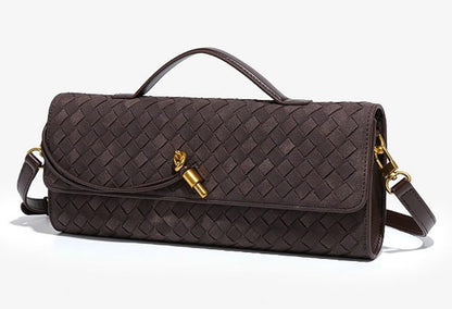 Upbull Modische gewebte Abendclutch Handtaschen Damen Unterarm-Schultertasche Niedliche Umhängetaschen Crossbody-Geldbörse PU-Leder-Portemonnaie