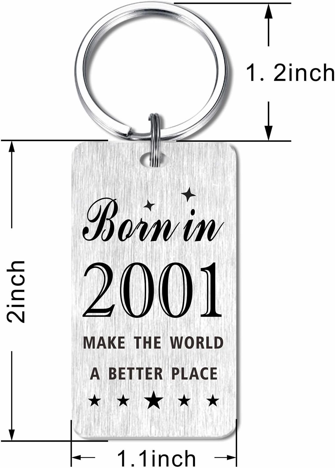 Gezxin Happy Birthday Schlüsselanhänger Geschenke für Frauen Männer - Personalisierter Edelstahl Geburtstagsschlüsselanhänger - Mach die Welt zu einem besseren Ort