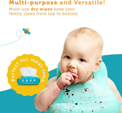 Whoopsie Wipes – Die Originalen Babytrockentücher aus 100% reiner Baumwolle – Ultraweiche, parfümfreie, chemikalienfreie Tücher für empfindliche Haut – Trocken verwenden oder Wasser hinzufügen für Feuchttücher – 6 Packungen (600 Stück)