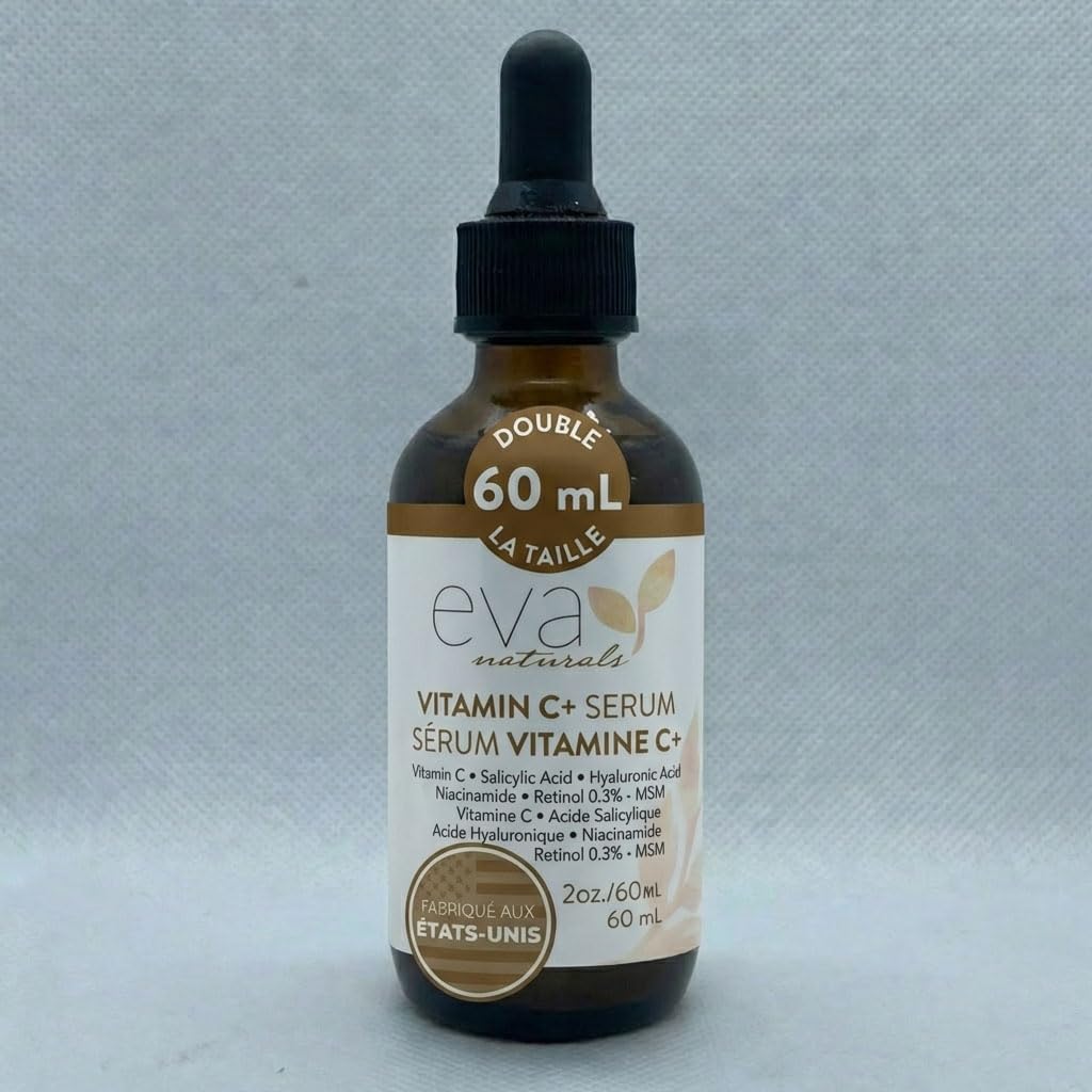 Eva Naturals Vitamin C Serum für das Gesicht – Anti-Aging Dark Spot Remover mit Retinol, Hyaluronsäure, Niacinamid & Salicylsäure – Gesichtsserum für Frauen für klare, glatte, strahlende Haut