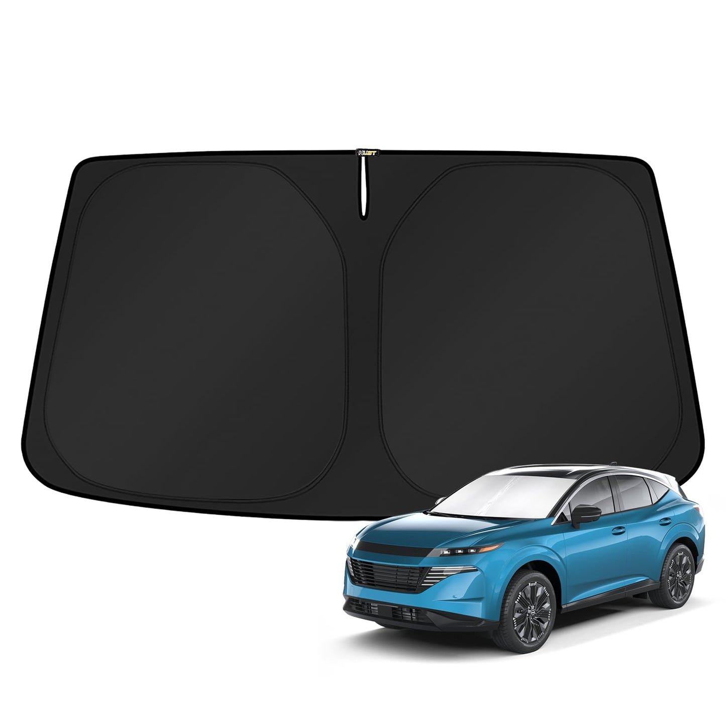 KUST Windshield Sun Shade for 2017-2026 Tesla Model Y/Model 3 Sunshade Accessories (Fit 2025-2026 Model Y Juniper / 2024 Model 3 Highland) Upgraded Foldable Sunshade, Blocks UV Rays Keep Car Cool
