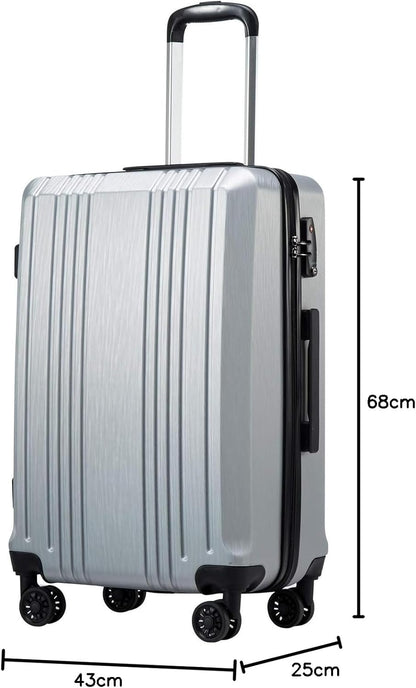Coolife Koffer PC+ABS mit TSA-Schloss Rollkoffer Hartschale Leichtgewicht 20 Zoll 24 Zoll 28 Zoll (Orange, S (20 Zoll_Handgepäck))