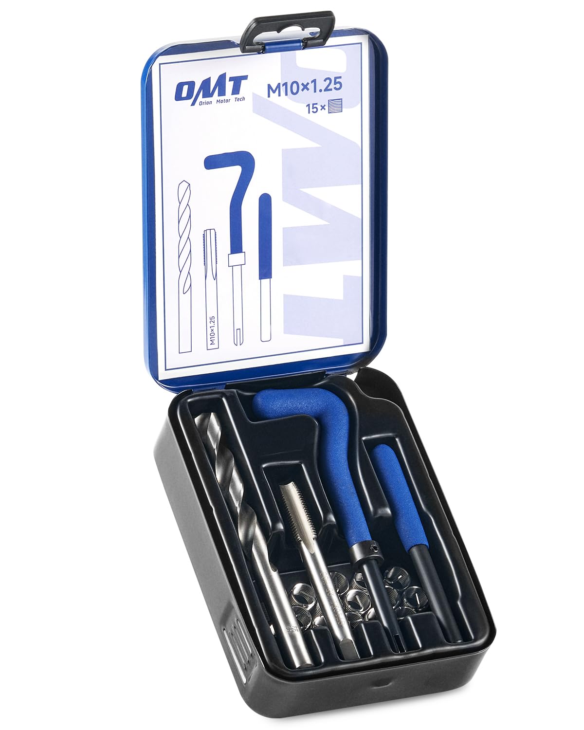 Orion Motor Tech 172pc Thread Repair Kit, Metric Thread Restorer Kit with HSS Drill Bits Taps Inserts Breakoff Installation Tools, Auto Rethreading Restorer Tool Kit in M5 M6 M8 M10 M12 Sizes