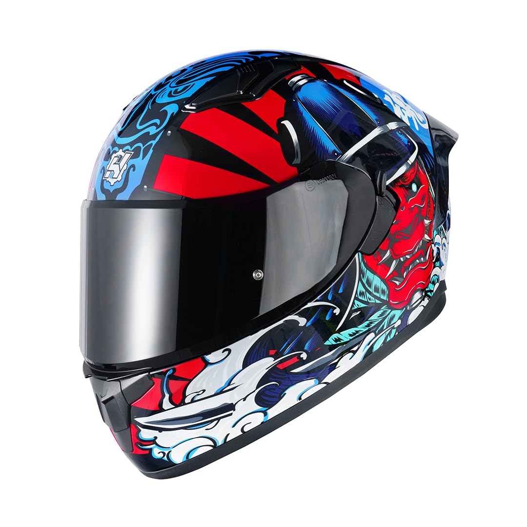 HAX Obsidian Full Face Dual Visor Adult Motorcycle Helmet for Motorbike Street Bike with Pinlock Ready DOT Approved Matte Black Gold L
