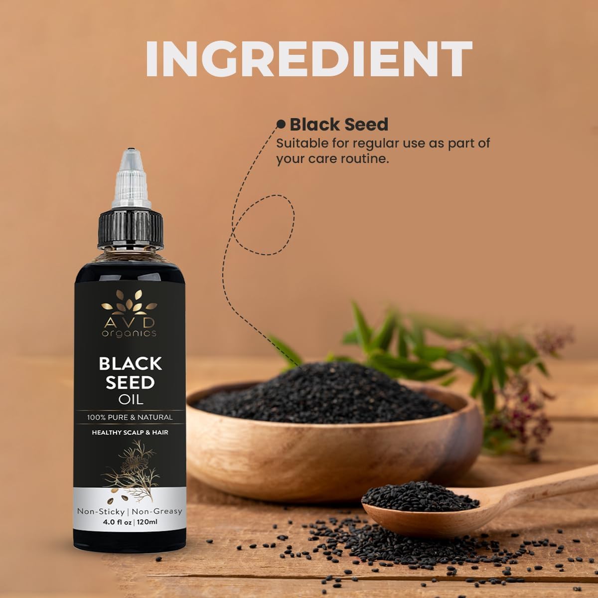 AVD Organics Rosmarinöl für Haarwachstum & Kopfhaut | Mit Biotin angereichert | Haarstärkend, pflegend und voluminös | Mit Jojoba- & Rizinusöl angereichert | GVO-frei 120ml
