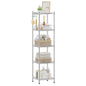 SONGMICS Storage Shelf, Small Metal Wire Shelving Unit, Adjustable Shelves, for Small Spaces, Garage, Bedroom, Living Room, Kitchen, Pantry, 5 Tier, 11.8 x 11.8 x 47.6 Inches, Ink Black ULGR123BH01