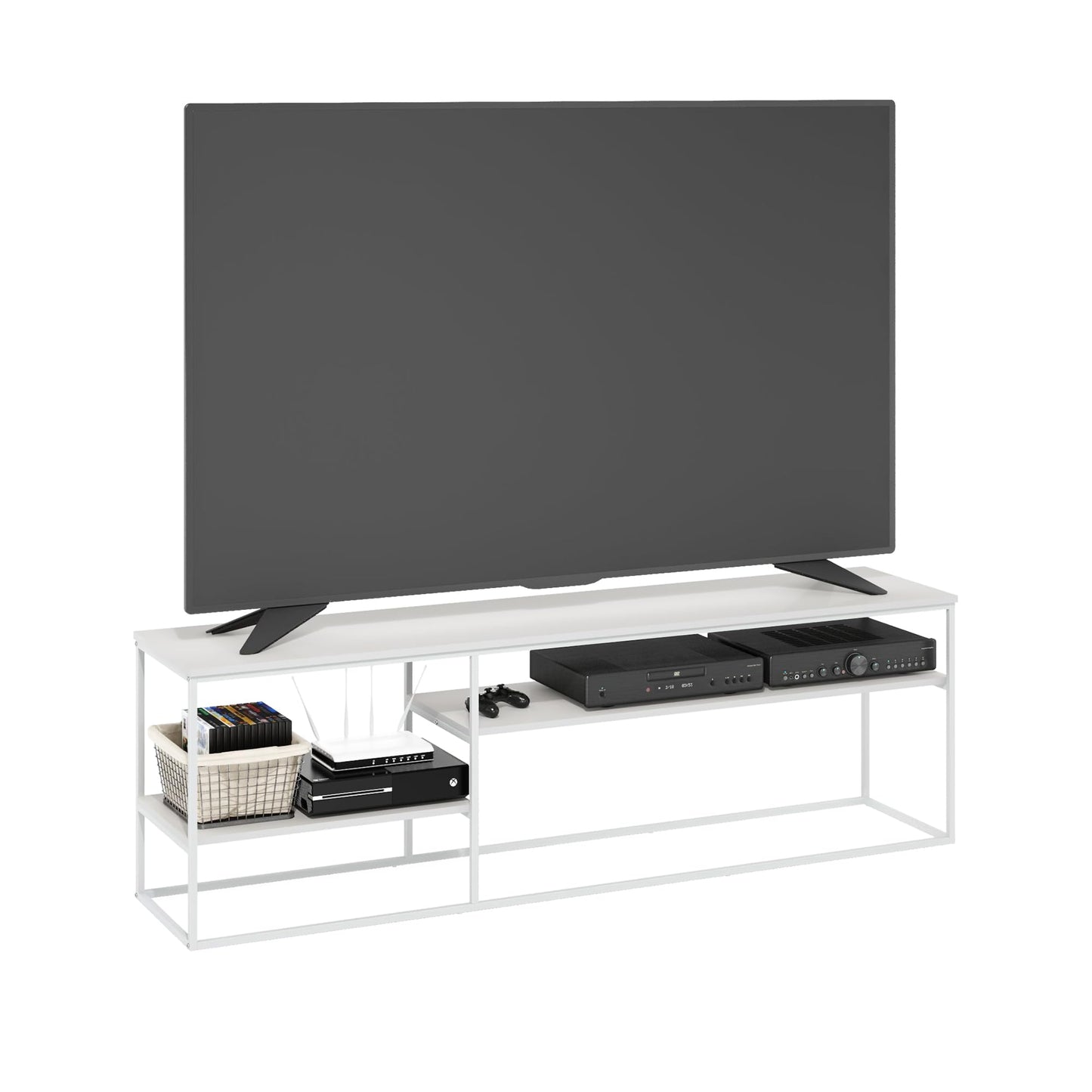 Furinno TOMI TV Stand, 5-Cube Entertainment Center with Open Shelf, Reversible TV Console, for Living Room, Bedroom, Home Office, Green