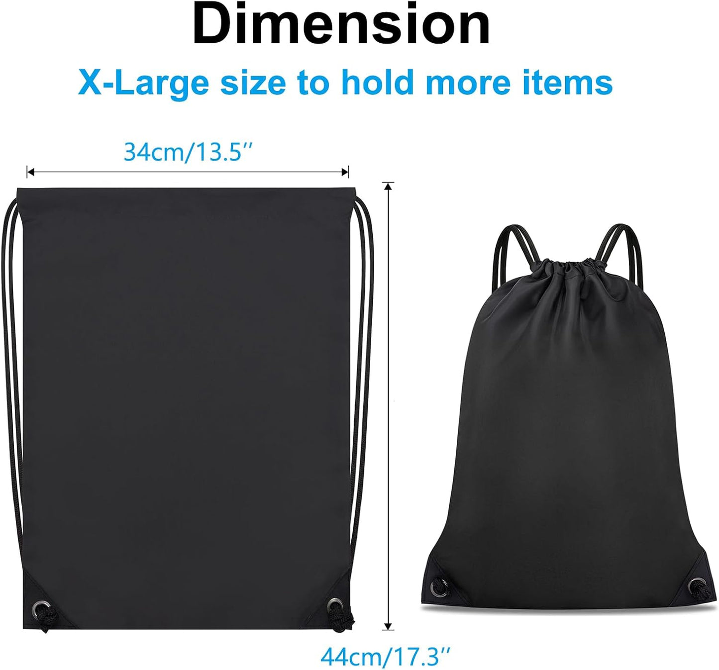 2 STK. Sportbeutel im Großpack, Turnbeutel für Herren Damen, Rucksack mit Zugband für Fitnessstudio, Sport, Reisen