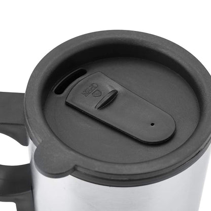 HERCHR 12V 450ml Auto-Heizbecher, Heißwasserkessel Elektrische Tragbare Auto-Elektrotasse Edelstahl Beheizter Reisebecher für Wasser Kaffee Milch Tee
