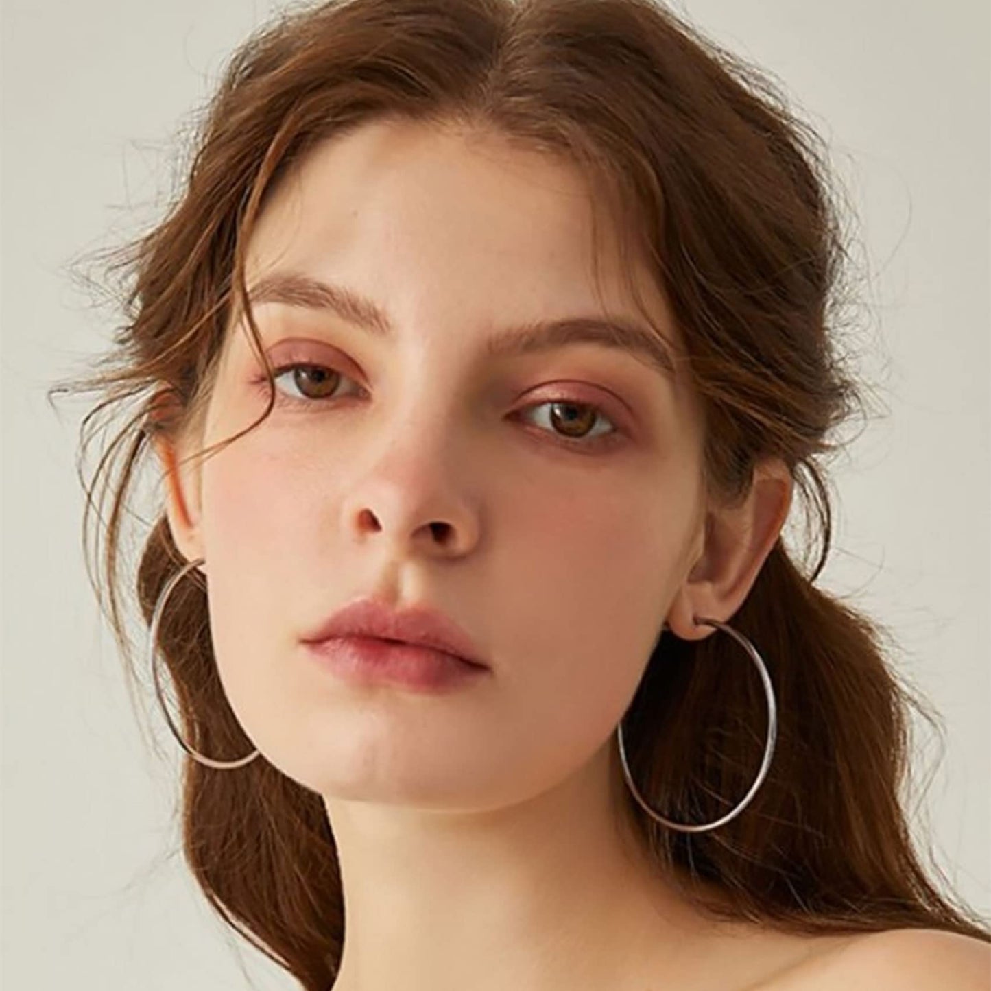 Große Gold Creolen für Frauen, Hypoallergene Dünne Gold Creolen, Sterling Silber Creolen für Damen, Extra Große, Mittelgroße, Große Creolen