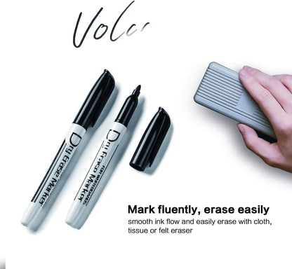 Dry Erase Markers Low Odor Fine Whiteboard Markers Thin Box of 12，10 Colors