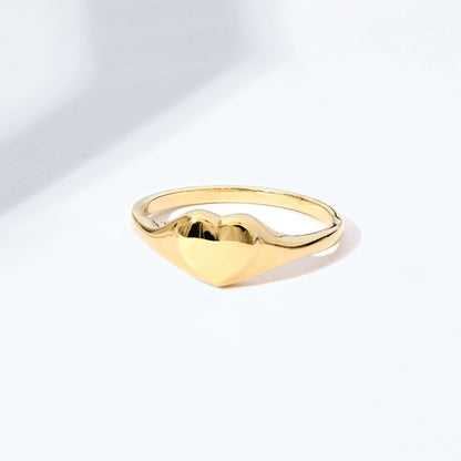 Amazon Essentials 14K Plated Sterling Silver Round Signet Ring