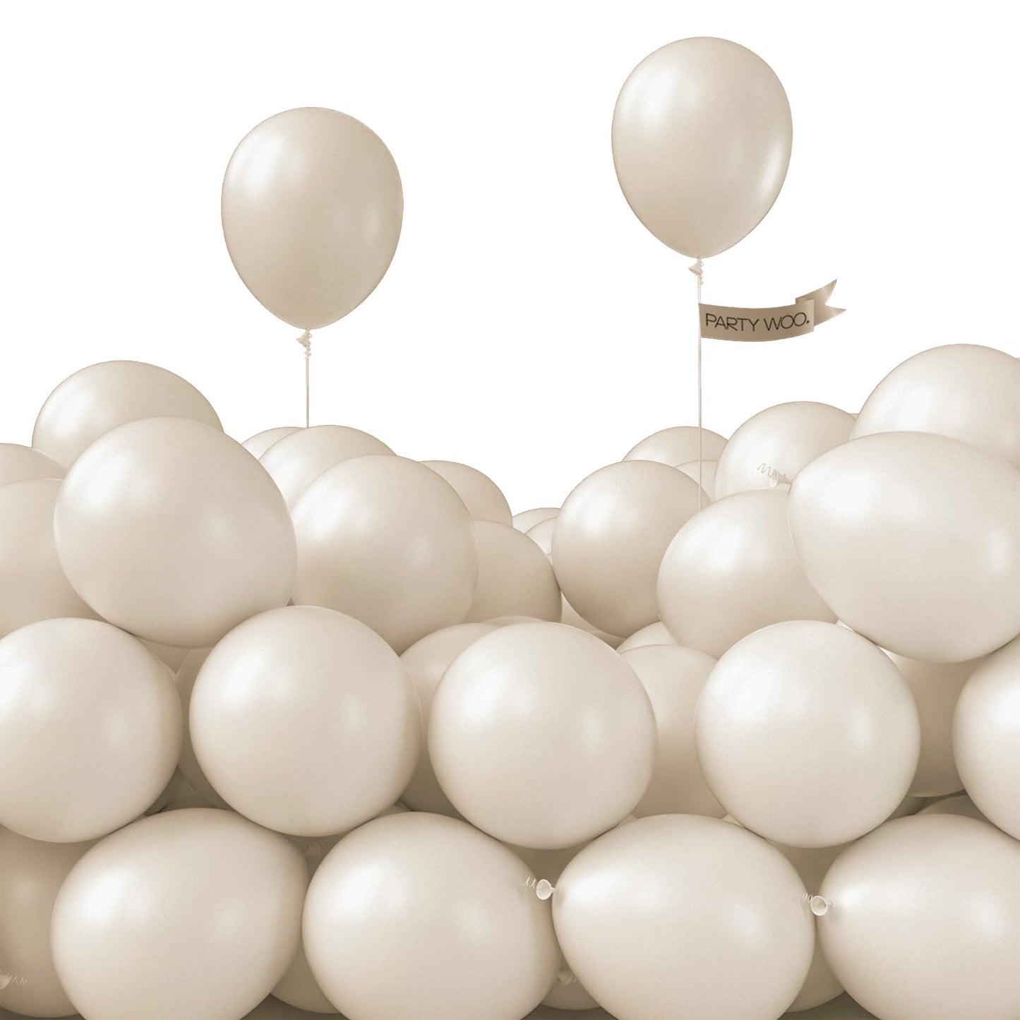 PartyWoo White Balloons 155pcs Different Sizes Pack of 18 12 10 5 Inch Matte White Latex Balloon Arch Kit Garland for Wedding Bridal Graduation Baby Shower Birthday Party Decorations White-Y13