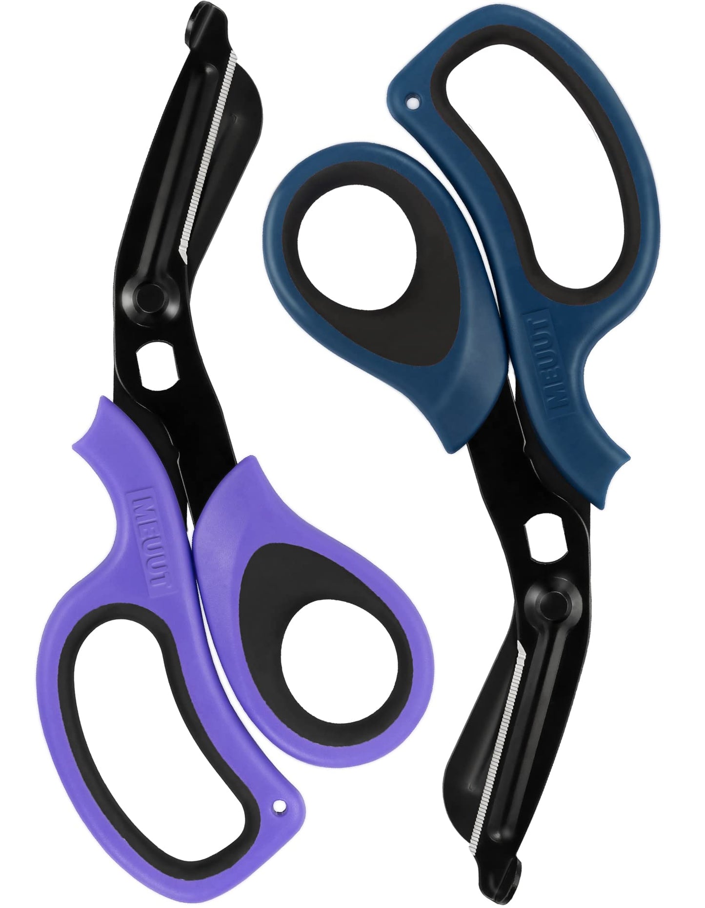 MEUUT 2 Pack Medical Scissors Trauma Shears for Left and Right Hand -Patented Bandage Scissors All Purpose with Non-Stick Blades, Surgical Grade Shears Stainless Steel EMT Scissors for Nurses EMT