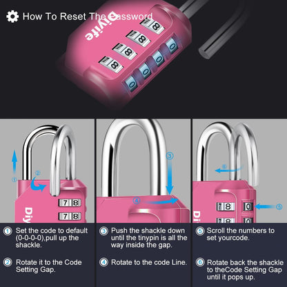 Combination Padlock, Diyife 4 Digit Locker Lock Weatherproof Lock Outdoor Combination Lock for School Gym Locker,Toolbox, Fence, Hasp, Cabinet(Black)
