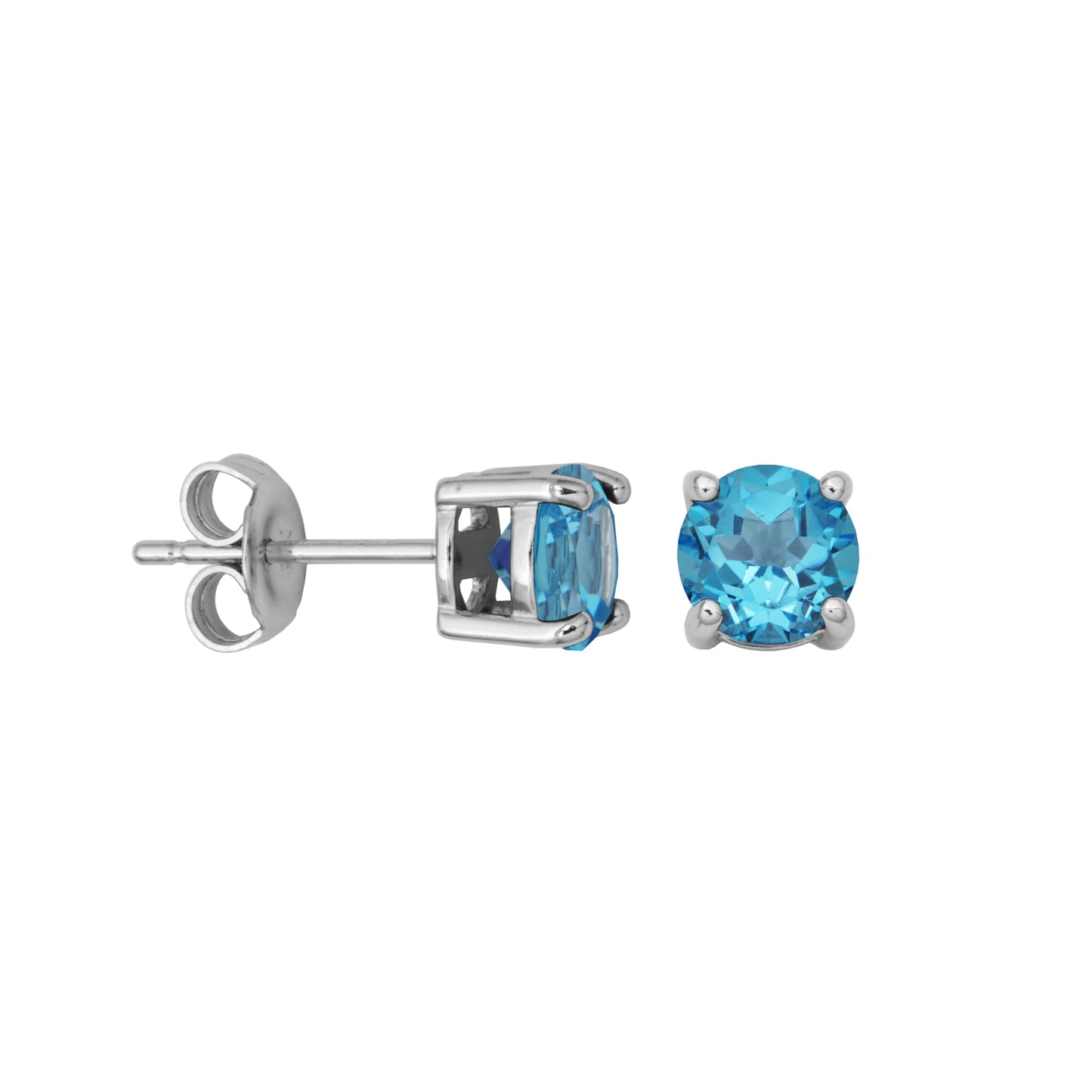 Amazon Essentials Sterling Silver Round Birthstone Stud Earrings