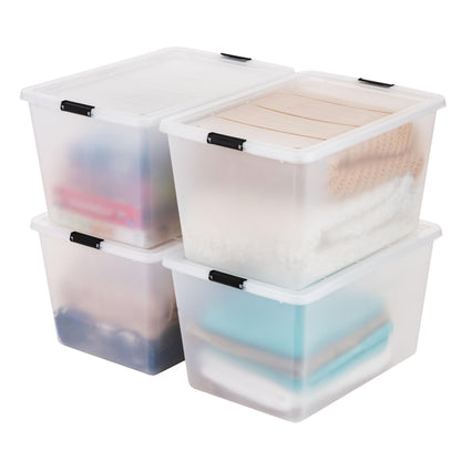 IRIS USA 6-Pack Clip Box with Latching Lids, 18 Quart Craft Storage Bins, Art & Writing Supply Containers for Home, Office & Classroom Organization