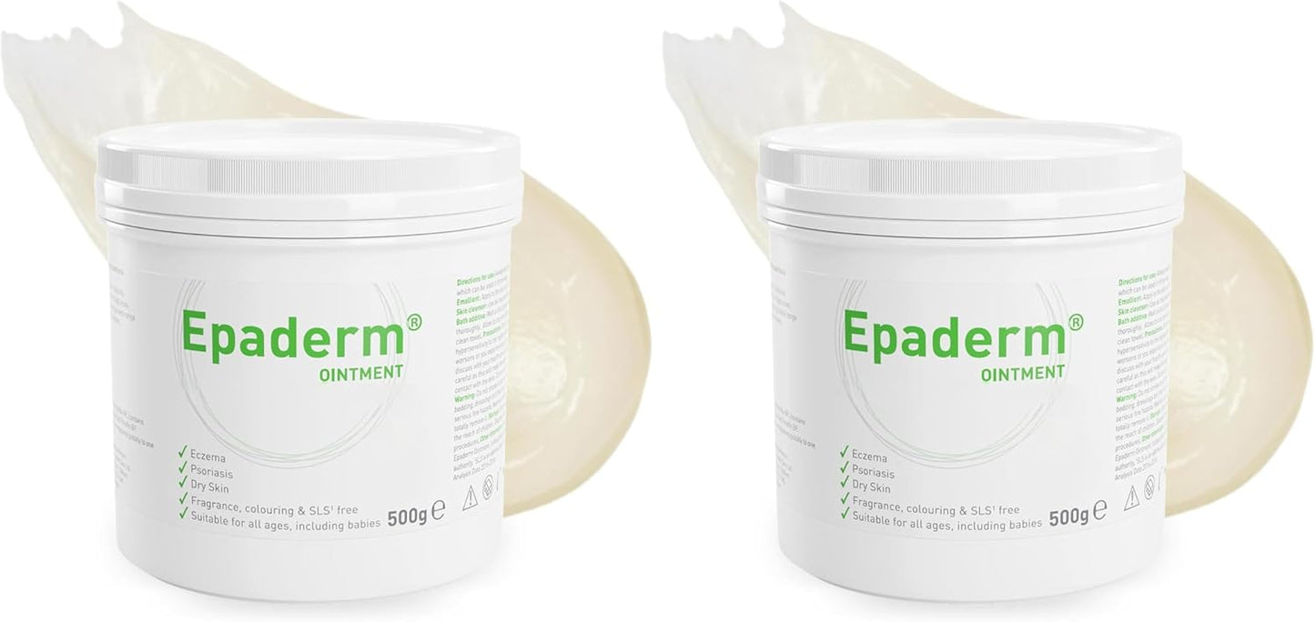 Epaderm Ointment for Eczema, Psoriasis and Dry Skin 1kg tub | 3-in-1 emollient formulated with clinically proven ingredients | Free from fragrance, colour, steroids, sodium lauryl sulphate (SLS) | Suitable for all ages, including babies