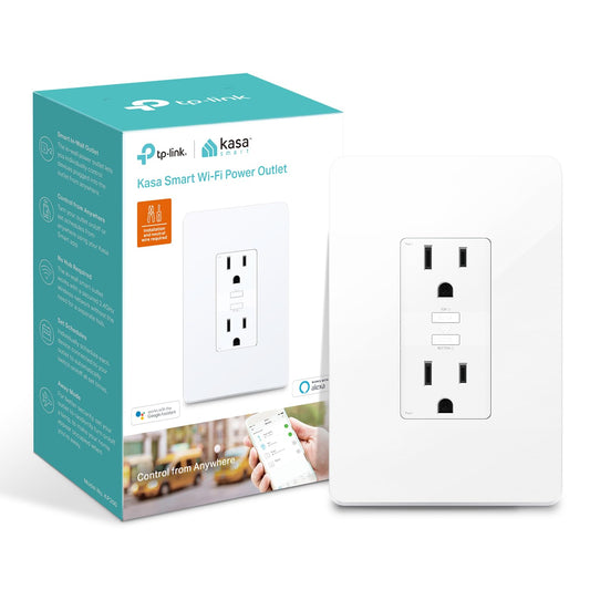 Kasa Smart Outdoor Smart Plug by TP-Link (KP400) - Smart WiFi Outlet with 2 Sockets, IP64 Waterproof, Works with Alexa and Google Home, 2.4GHz WiFi Required, No Hub Required, Sunset & Sunrise Offset