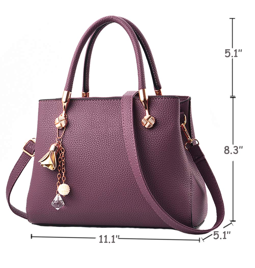 Jeniulet Geldbörsen und Handtaschen für Damen Mode Damen PU-Leder Top-Griff Satchel Schulter Tragetaschen Dunkelgrau 10.2" x 3.9" x 7.9"