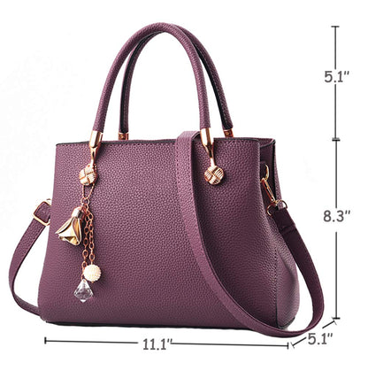 Jeniulet Geldbörsen und Handtaschen für Damen Mode Damen PU-Leder Top-Griff Satchel Schulter Tragetaschen Dunkelgrau 10.2" x 3.9" x 7.9"