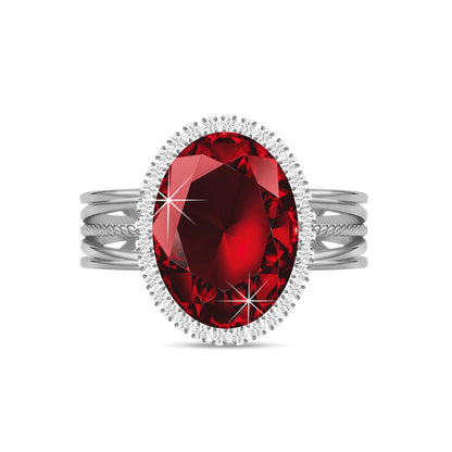 Linawe Birthstone Chunky Adjustable Rings for Women, Gold/Silver/Rose Gold Statement Rings, Imitation Diamond Fake Gemstone Crystal Cocktail Ring, Cubic Zirconia Costume Jewelry