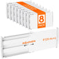 Lifewit 8" Tall 4 Pack Drawer Dividers, 13.8"-22.2" Adjustable Deep Drawer Organizer Clothes, Expandable White Plastic Separators for Dresser, Kitchen, Cabinet, Closet, Office Organization & Storage