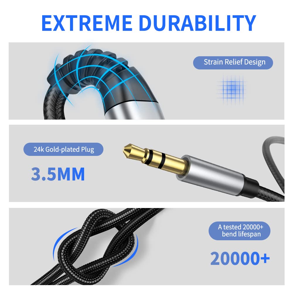 iSkey [Apple MFi zertifiziert] Aux-Kabel für iPhone, 3,5mm-Aux-Kabel für Auto kompatibel mit iPhone 14 13 12 11 XS XR X 8 7 6 iPad iPod für Auto-Stereoanlage, Lautsprecher, Kopfhörer, unterstützt alle iOS-Versionen