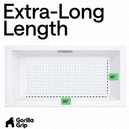 GORILLA GRIP Patentierte Badewannen-Duschmatte, Maschinenwaschbare Badewannenbodenmatte, Saugnäpfe und Abflusslöcher für saubere Wannen, Badezimmer-Essentials, 89x41 cm, Transparent