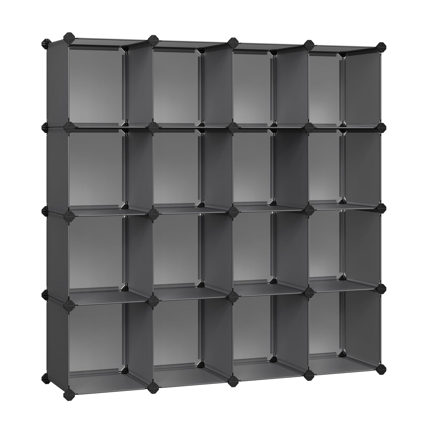 SONGMICS Cube Storage Organizer, Set of 16 Plastic Cubes, Closet Organizers and Storage, Room Organization, Bedroom Living Room, 12.2 x 48.4 x 48.4 Inches, Rustic Brown ULPC442A01