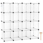 C&AHOME Cube Storage Organizer, 16-Cube Shelves Units, Plastic Storage Cubes, DIY Closet Organizer, Modular Closet Storage Shelves Ideal for Home, Bedroom, 48.4" L × 12.4" W × 48.4" H Black SUM3016H