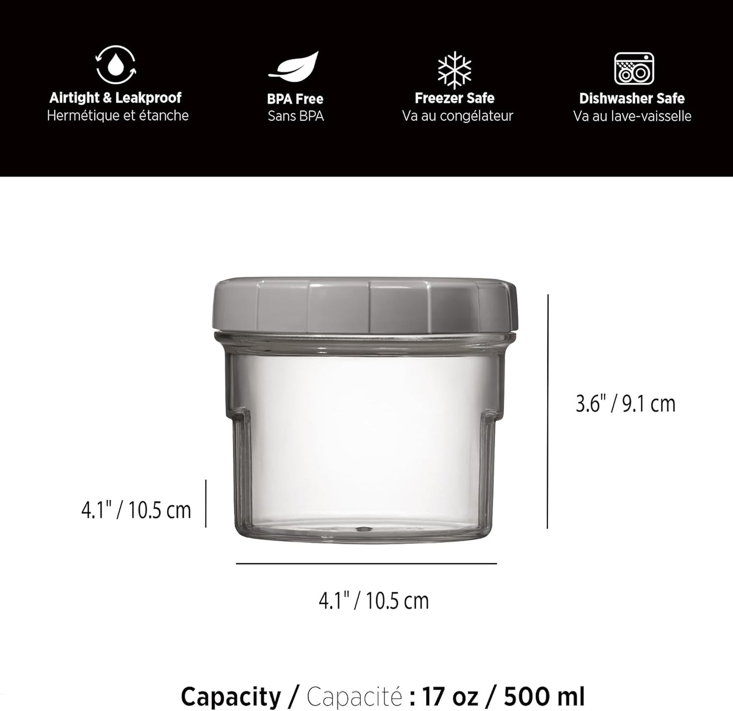 Starfrit LocknLock Kunststoff-Butterdose – Herausnehmbares Tablett mit Messskala – 750ml – Luftdicht – 4-seitiger Verschlussdeckel