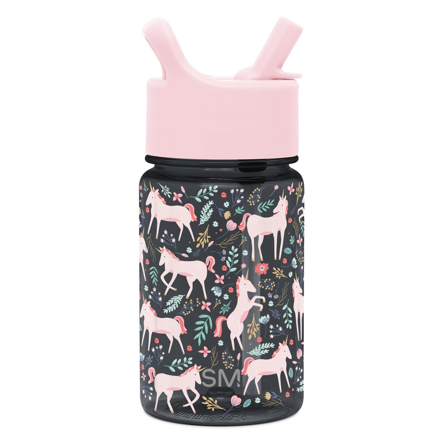 Simple Modern Peppa Pig Kids Tritan Plastic Summit Water Bottle | 12 oz BPA-Free Cup with Covered Leak Proof Straw Lid for Girls, Toddlers | Bubbles