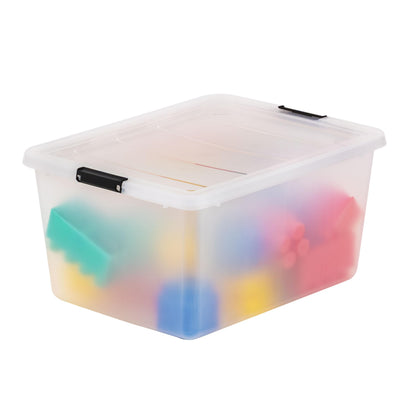IRIS USA 6-Pack Clip Box with Latching Lids, 18 Quart Craft Storage Bins, Art & Writing Supply Containers for Home, Office & Classroom Organization