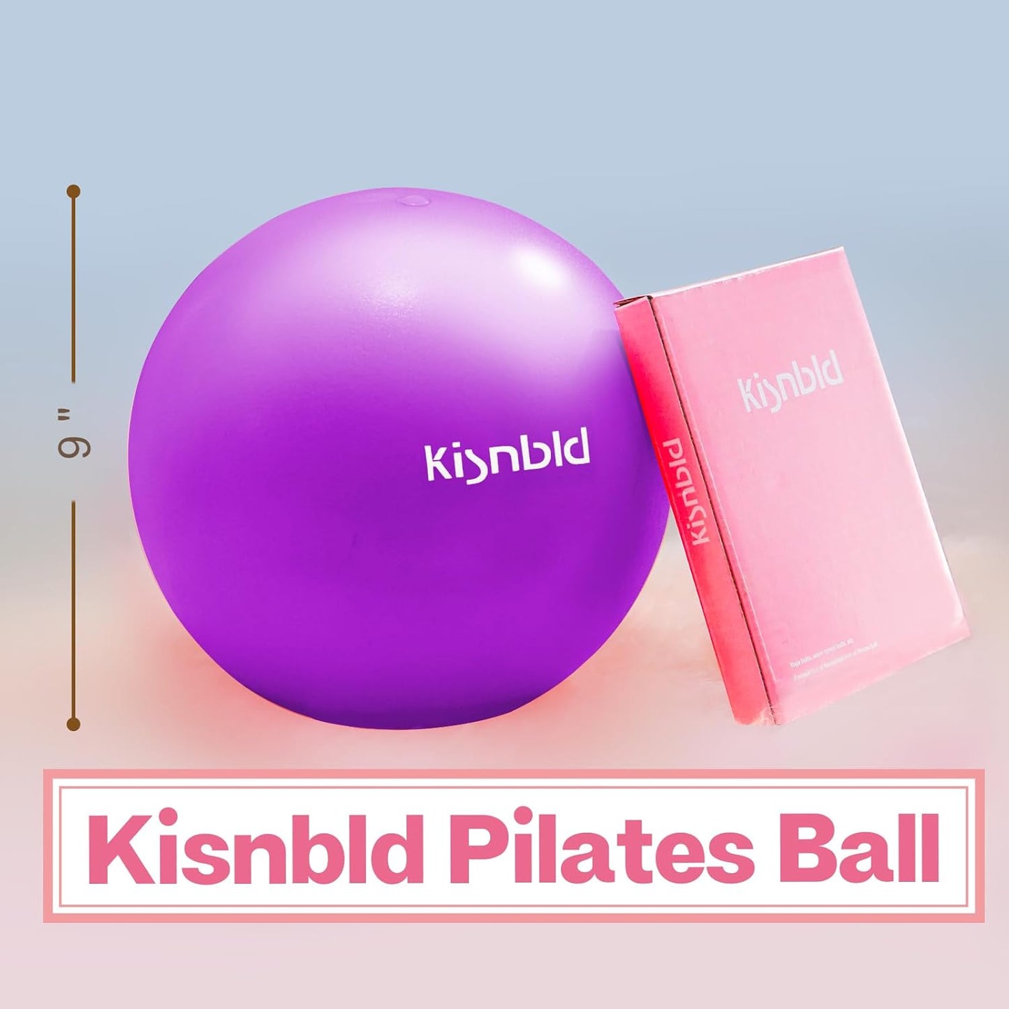 kisnbld Kleiner Gymnastikball, 9 Zoll Mini Pilates Ball, Anti-Burst und Rutschfester Mini Yoga Ball für Stabilität, Fitness, Physiotherapie, Dehnung und Rumpfkrafttraining zu Hause, im Fitnessstudio und Büro