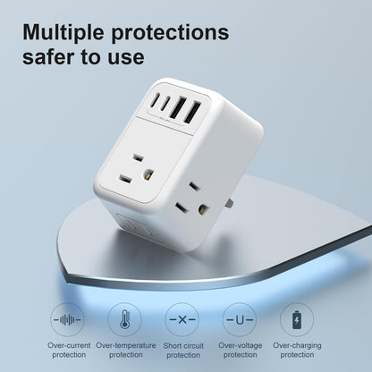 2 Pack European Travel Plug Adapter, VYLEE International Travel Adapter with 2 Outlets 4 USB Ports(2 USB C), 6 in 1 Type C Travel Essentials Charger for US to Most of Europe EU Italy Spain France