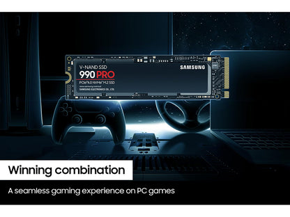 Samsung 990 PRO SSD 2TB NVMe M.2 PCIe Gen4, M.2 2280 Internal Solid State Hard Drive, Seq. Read Speeds Up to 7,450 MB/s for High End Computing, Gaming, and Heavy Duty Workstations, MZ-V9P2T0B/AM
