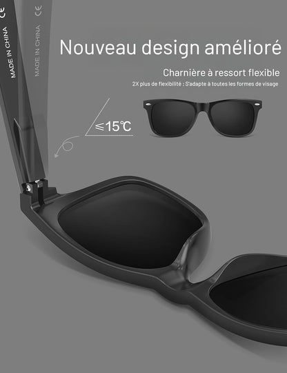 LUENX Polarisierte Sonnenbrillen für Herren und Damen, quadratische Fassung – UV-400-Schutz, 54 mm