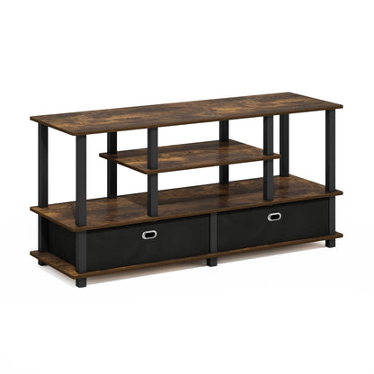 Furinno TOMI TV Stand, 5-Cube Entertainment Center with Open Shelf, Reversible TV Console, for Living Room, Bedroom, Home Office, Green